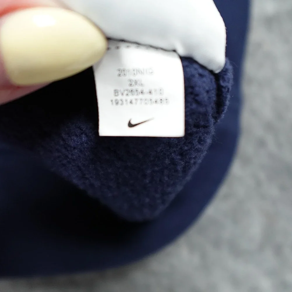 Nike Hoodie Mens XXL Blue Sportswear Club Fleece Pullover Sweatshirt